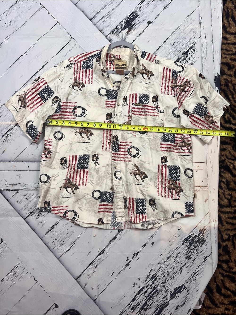 Men's Beige Short Sleeve Surf Van Print Button-Down Shirt